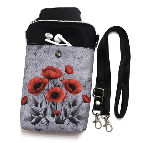 VLČÍ MÁKY - taštička crossbody na mobil