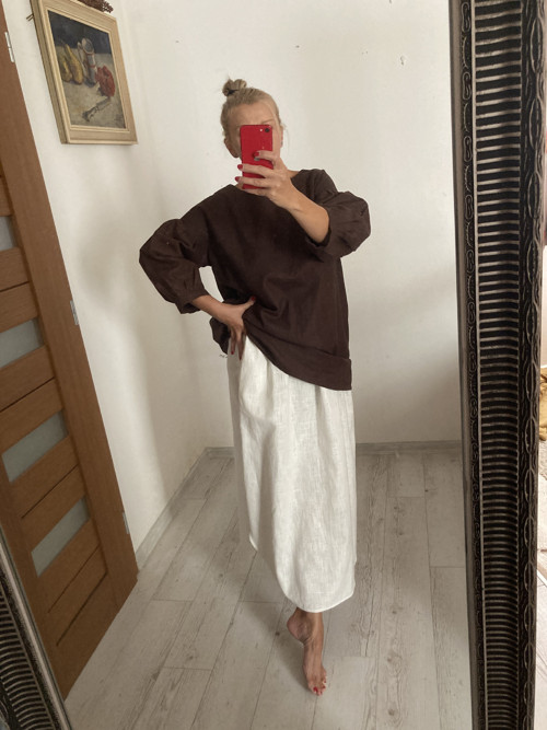 TOP/BLúZA ĽAN-ová / KAKAO BROWN/