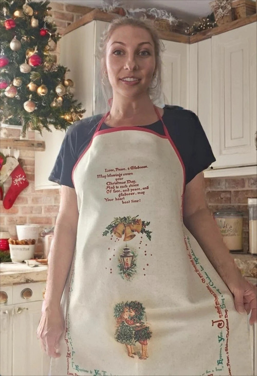 Vánoční kuchyňská zástěra VINTAGE CHRISTMAS