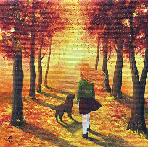 Podzimní procházka - 20x20cm — foto 1