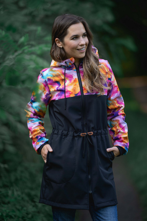 Softshellová parka Kombi zlaté vlny + černá