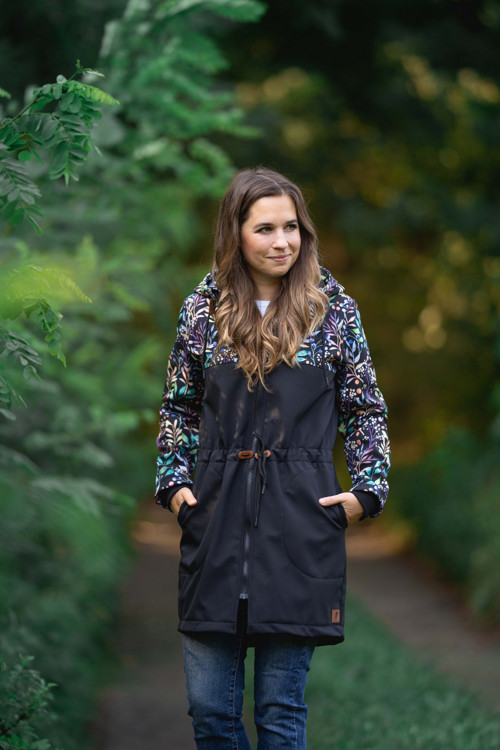 Softshellová parka Kombi bobule + černá