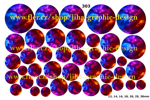 303 vesmír - digitál. staž. 12,14,16,18,20,25,30mm
