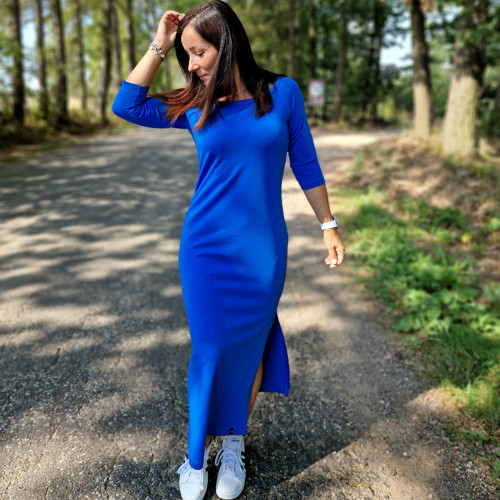 Indigo dlouhé šaty Zoe ...S — foto 1