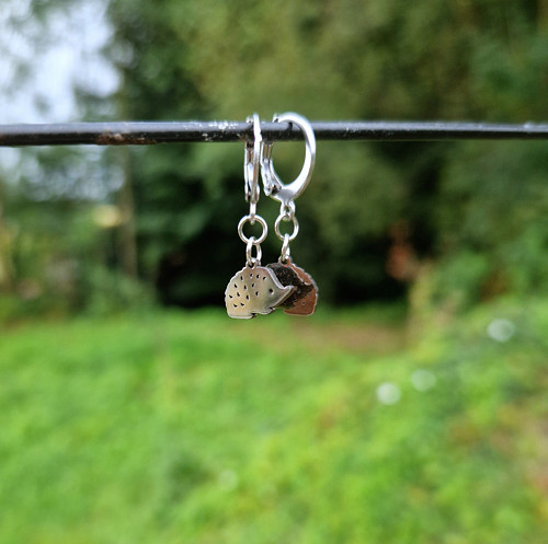 Ocelové náušnice*ježci — foto 1