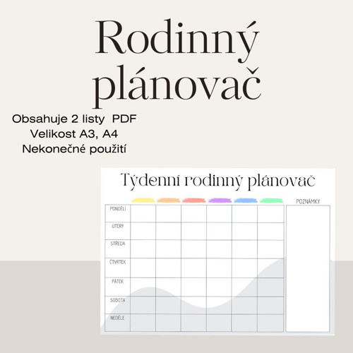 Rodinný týdenní plánovač PDF