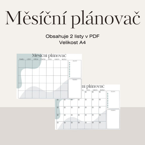 Měsíční plánovač A4 PDF — foto 1