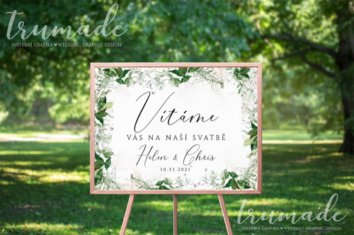 Uvítací cedule -Wedding welcome sign