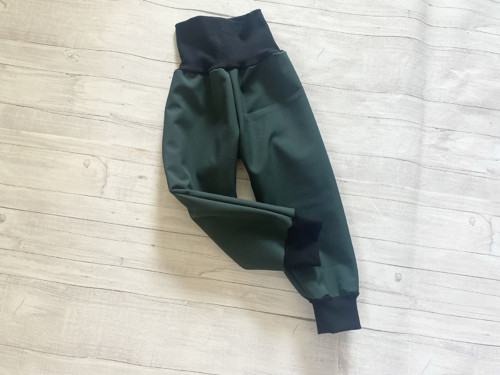 Softshell kalhoty Basic Tm. zelená VEL. 80-146 — foto 1