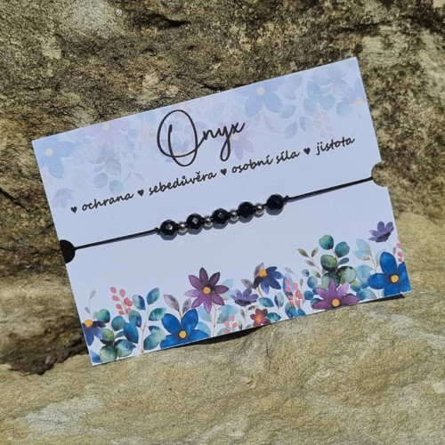Náramek ONYX šňůrkový 4mm — foto 1