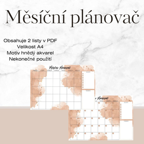 Měsíční plánovač A4 PDF