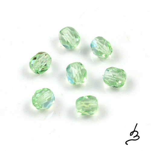 Broušené AB zelené 6 mm - 30 ks