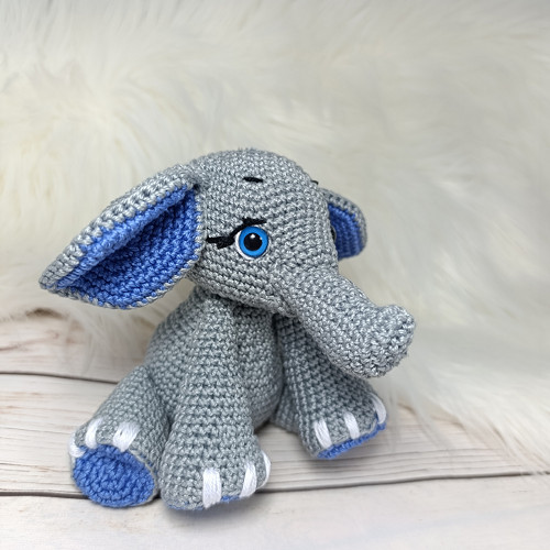 Slon chlapeček Blue sedící , výška 13cm