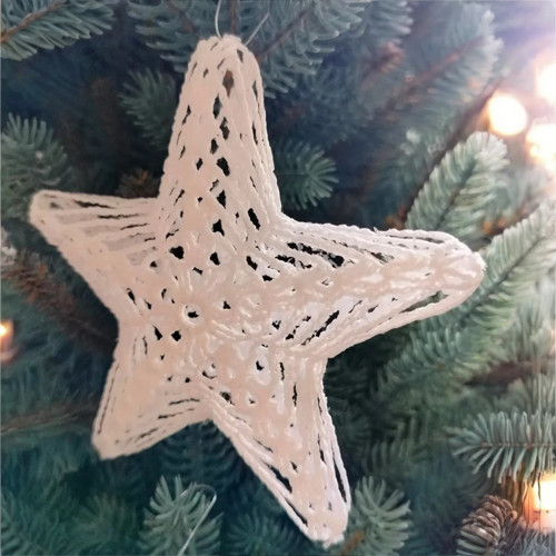 Háčkovaná vánoční hvězda 3D