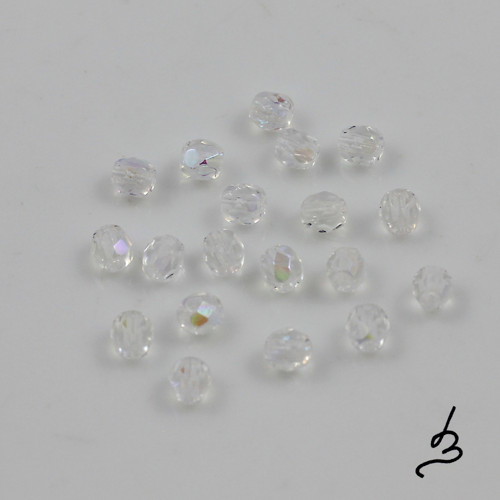 Broušené AB čiré 4 mm - 50 ks — foto 1