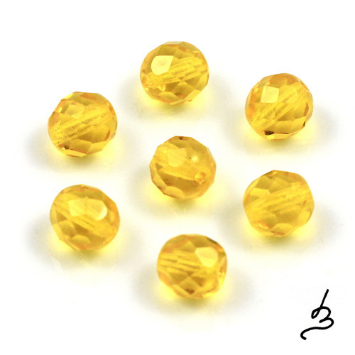 Broušené žlutooranžové 8 mm - 15 ks