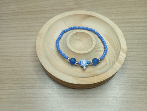 41 - Náramek 15cm - se želvičkou (tm. modrý) — foto 1