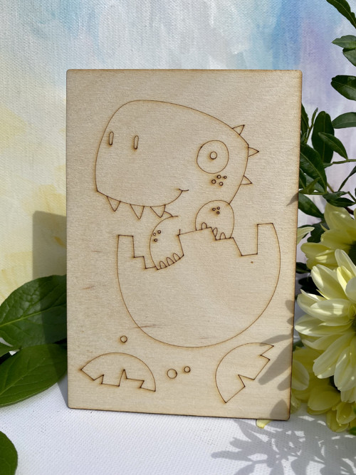 Dřevěné pohlednice - Dinosaurus