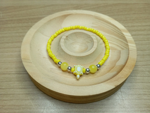 45 - Náramek 15cm - se želvičkou (žlutý)