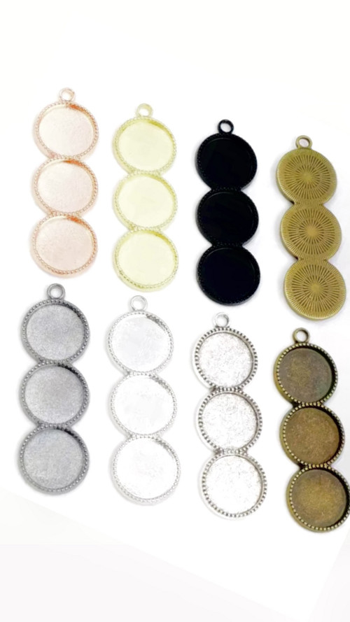 Přívěsek s lůžkem 12mm-platina-1ks
