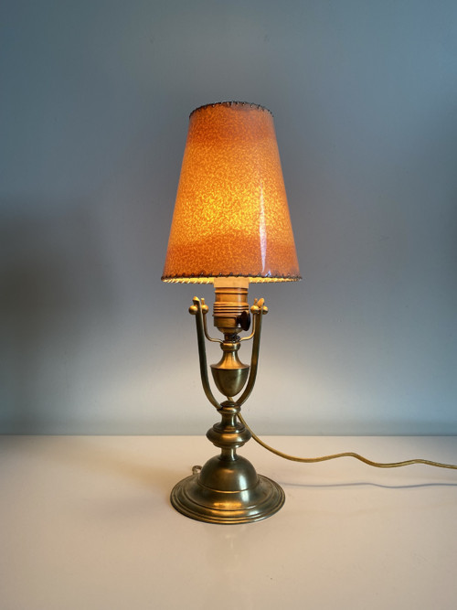 Starožitná celomosazná lampa na stůl nebo na zeď