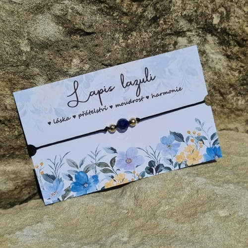 Náramek LAPIS LAZULI posuvný 6mm GOLD