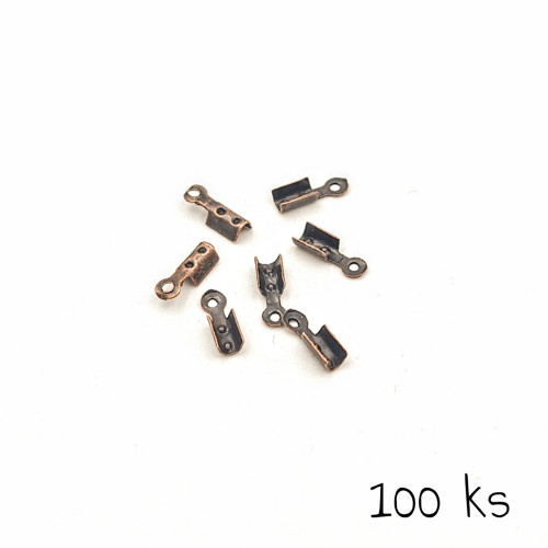 Koncovka plochá měděná 8x3 mm, 100 ks