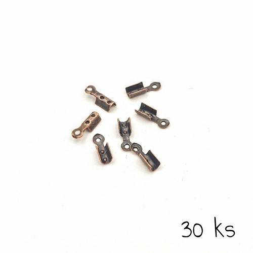 Koncovka plochá měděná 8x3 mm, 30 ks