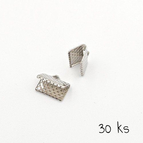 Koncovka krimpovací platinová 6x10 mm, 30 ks