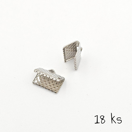 Koncovka krimpovací platinová 6x10 mm, 18 ks