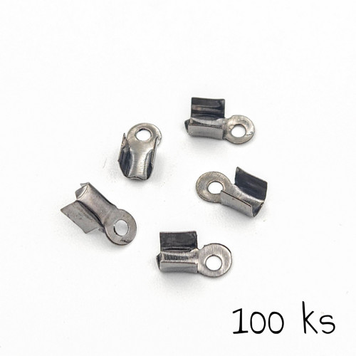 Koncovka plochá černá 4x8 mm, 100 ks