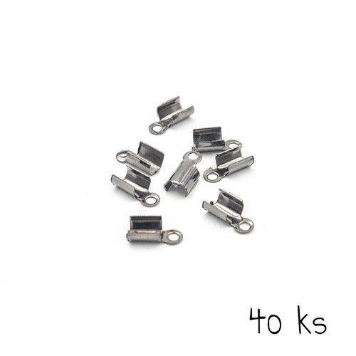 Koncovka plochá černá 3,5x9 mm, 40 ks