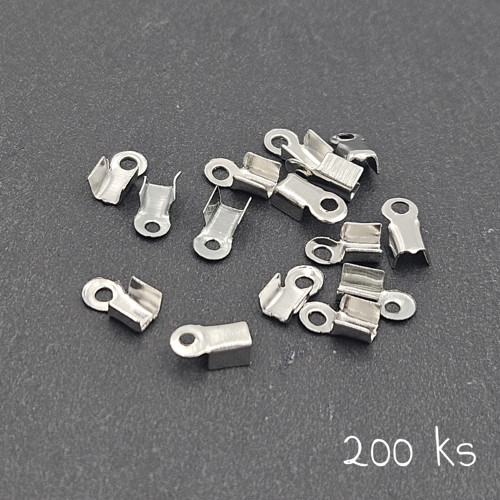 Koncovka plochá platinová 3x6 mm, 200 ks