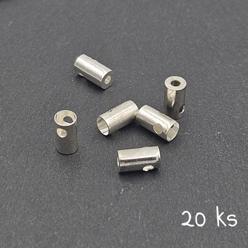 Koncovka kulatá stříbrná 7x5 mm, 20 ks