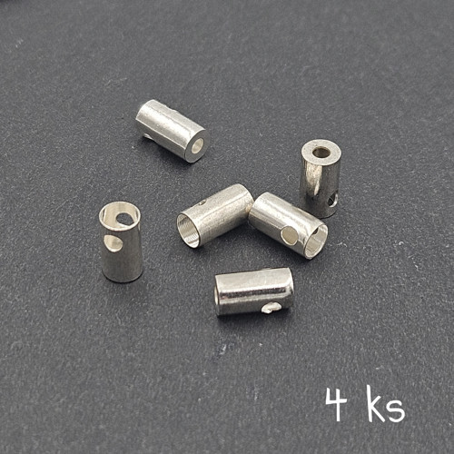 Koncovka kulatá stříbrná 7x5 mm, 4 ks