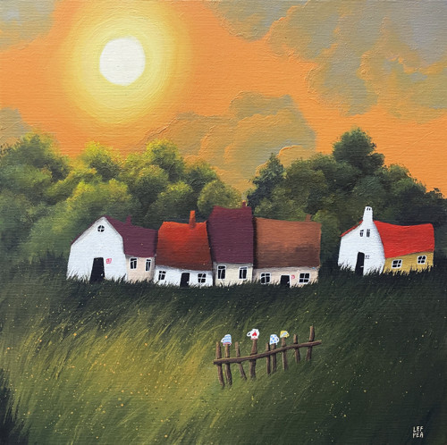 Zapadá slunéčko - 40x40cm — foto 1