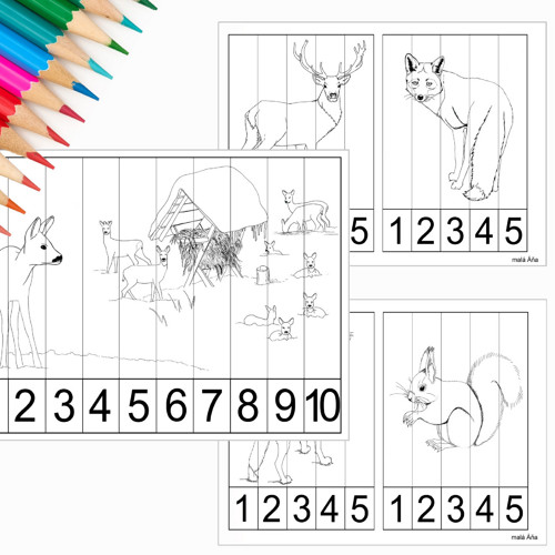 Puzzle Proužky - Lesní Zvířátka Pdf
