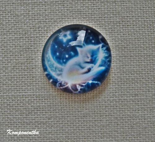 Skleněný kabošon s kočičkama 12mm — foto 1
