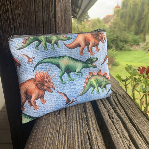 Dinosauři na modré - taštička - kapsička
