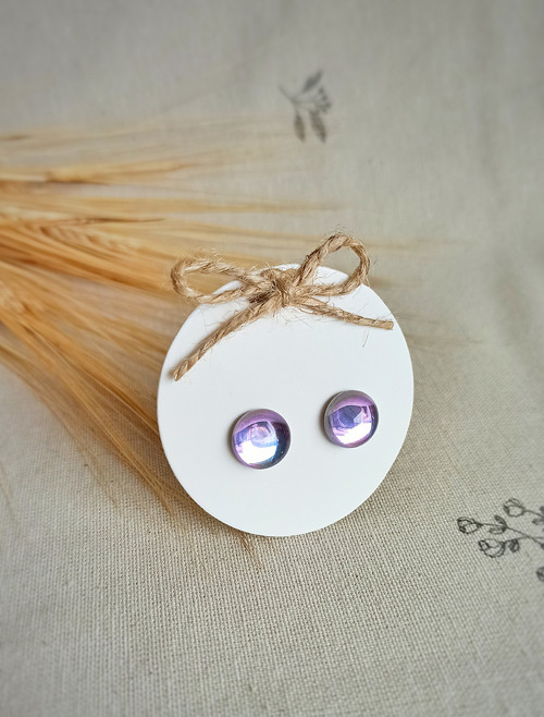 NÁUŠNICE pecky Deluxe Lila (12 mm, ocel)