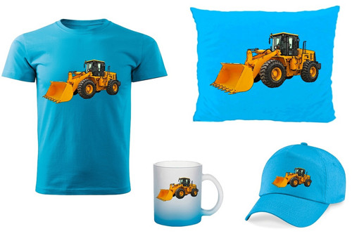 Tričko s bagrem CAT nakladač dětský dárkový set