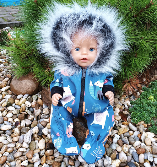 Softshellová kombinéza BabyBorn 43cm -Lední medvěd