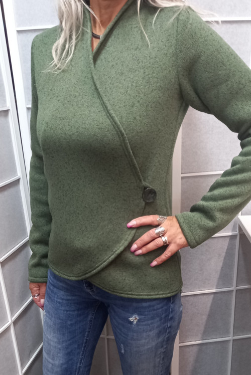 SVETŘÍK zavinovací na knoflík-KHAKI