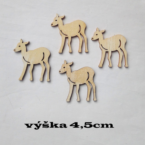 Dřevěný výřez SRNKA 4,5cm - 1ks