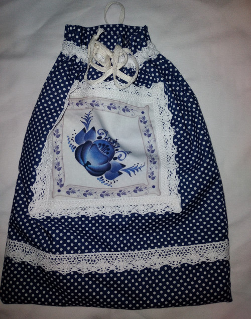 Plátěný zdobený pytlík 22x28cm
