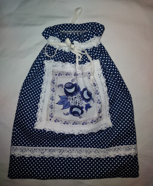 Plátěný zdobený pytlík 22x28cm