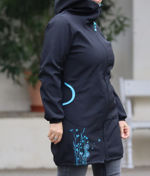 Bunda ze zimního sofhtshellu- autorský sítotisk