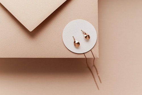 Náušnice se Swarovski krystaly - rose gold