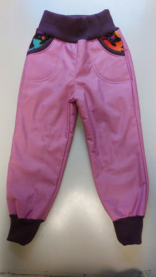 Kalhoty dětské, softshell s beránkem v.86