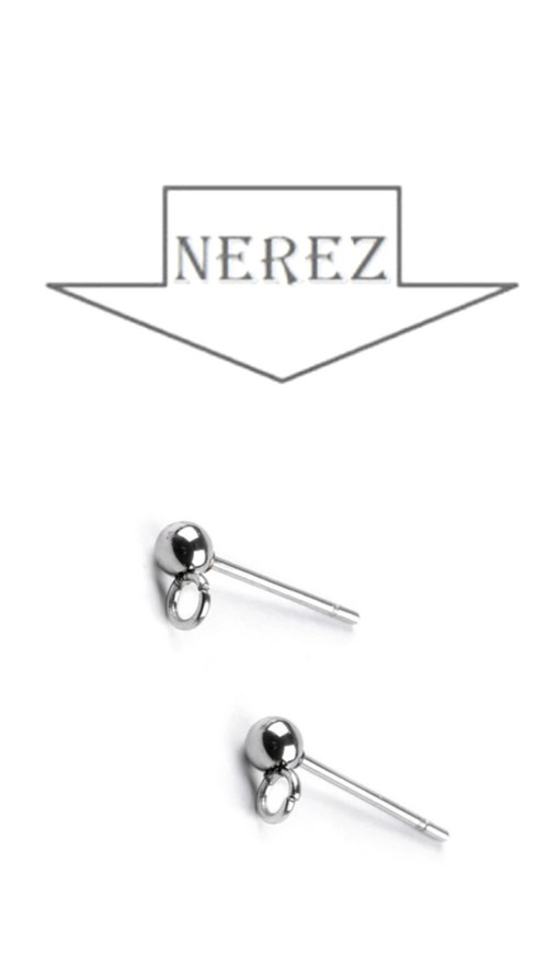 Nerezové puzety s očkem kulička 3mm-1pár